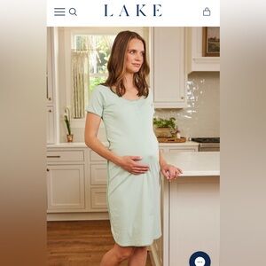 NEW! Pima Maternity Nightgown in Parisian Green